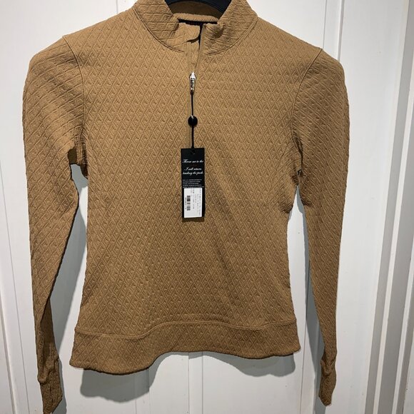 GREYSON GOLF Diamonds All Day Jacquard Halley Quarter Zip Top XS Sandstorm NWT - Picture 3 of 7